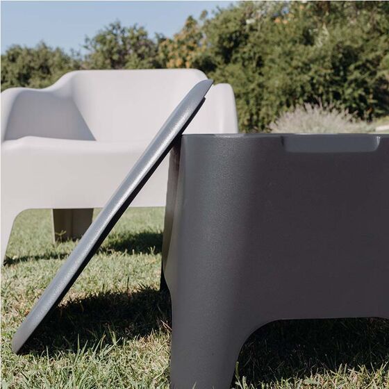 TOOMAX Ορθογώνιο Τραπέζι 59x39x36cm Πλαστικό Βάρος 3.4kg Petra Matte Anthracite Ιταλίας