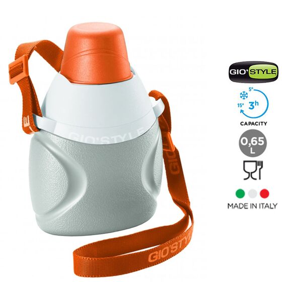 GIOSTYLE Ιταλίας Παγούρι-Θερμός Ψύξης 15x9x21cm 0.65lt 0.27kg CIAO! CANTEEN 600 Γκρι-Πορτοκαλί