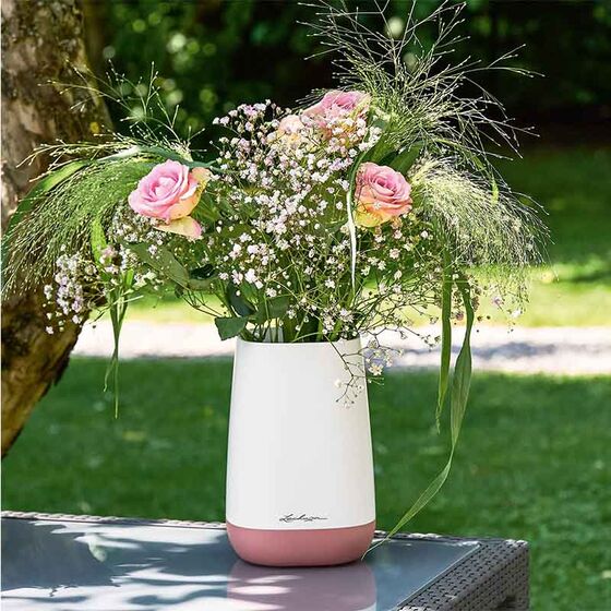 LECHUZA YULA Flower Διακοσμητικό Βάζο-Ανθοδοχείο 14x14x21cm White-Grey Γερμανίας