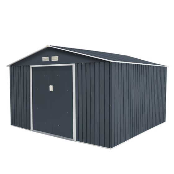 STEELEN Μεταλλική Αποθήκη Κήπου - Σπιτάκι Κήπου 321x301x205cm (10.5'x9.9') 9m² Γαλβανιζέ Polis Γκρι