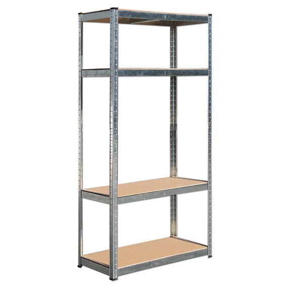 VESTA Μεταλλική Γαλβανιζέ Ραφιέρα Dexion 4όροφη 90x40x180cm με Μοριοσανίδες Πάχους 4mm 11.4kg Πάχος Δοκών 0.63mm MAX Αντοχή 700kg (175kg / Ράφι)