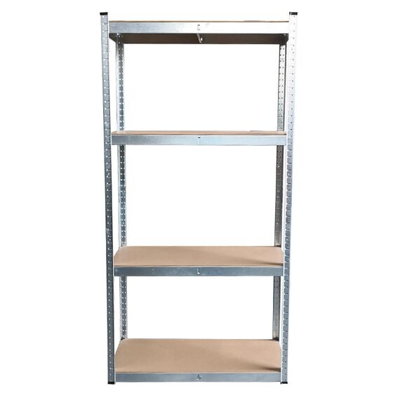 VESTA Μεταλλική Γαλβανιζέ Ραφιέρα Dexion 4όροφη 90x40x180cm με Μοριοσανίδες Πάχους 4mm 11.4kg Πάχος Δοκών 0.63mm MAX Αντοχή 700kg (175kg / Ράφι)