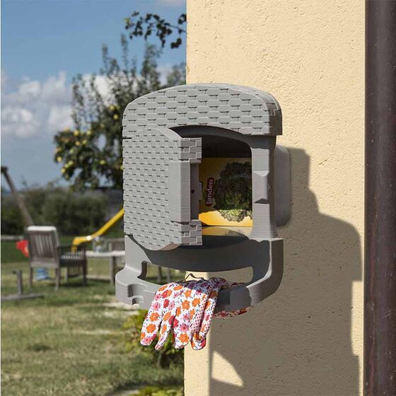 TOOMAX FASHION ITALY Βάση Λάστιχου 29x20x37cm Πλαστική με Αποθηκευτικό Χώρο RATTAN STYLE TUBO Γκρι