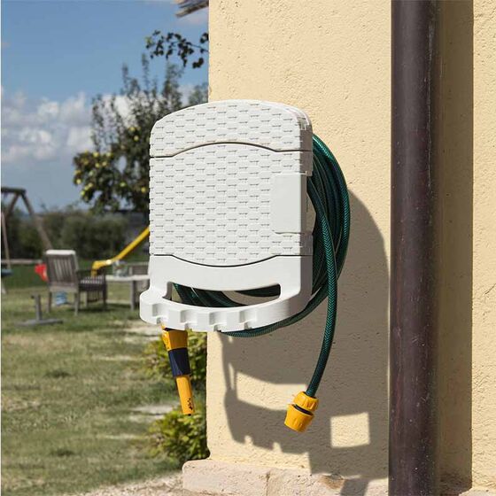 TOOMAX FASHION ITALY Βάση Λάστιχου 29x20x37cm Πλαστική με Αποθηκευτικό Χώρο RATTAN STYLE TUBO Κρεμ