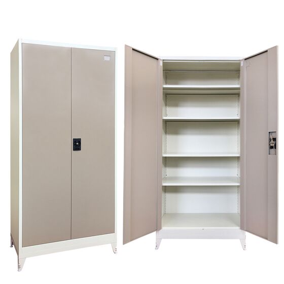 STEELEN Μεταλλική Ντουλάπα 70x40x181cm Πάχους 0.6mm/0.8mm (πάτωμα) Γαλβανιζέ με 4 Ράφια και Ρυθμιζόμενα Πόδια - 5 Αποθηκευτικοί Χώροι Taupe-Μπεζ