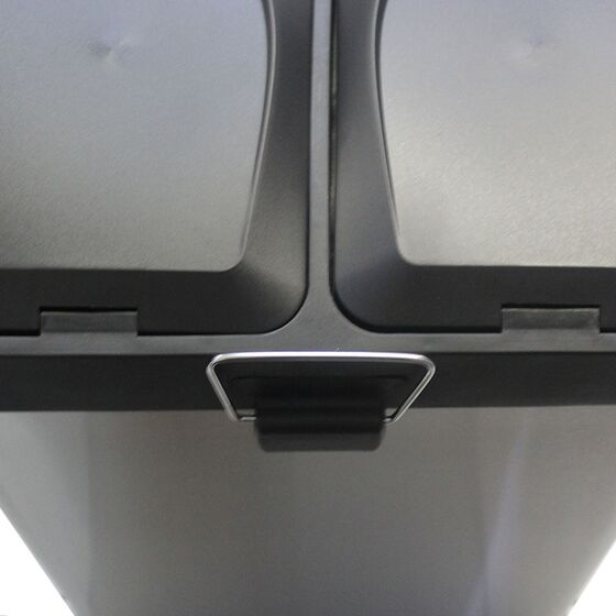 VESTA Κάδος Απορριμμάτων 40lt 39.6x30x59.2cm με Πεντάλ 2 Θέσεων 2 Εσωτερικούς Κάδους Ανακύκλωσης Μεταλλικός Μαύρο Ματ 6.8Kg Κουζίνας