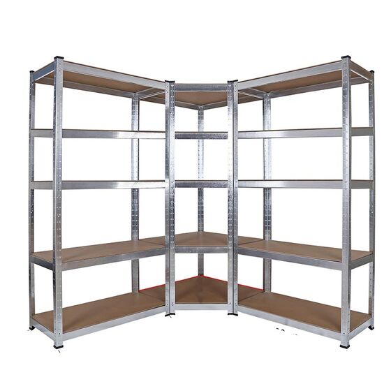 VESTA Μεταλλική Γαλβανιζέ Ραφιέρα Dexion 5όροφη 90x90x180cm με Μοριοσανίδες Πάχους 5mm 24.5kg Πάχος Δοκών 0.7mm MAX Αντοχή 875kg (175kg / Ράφι)