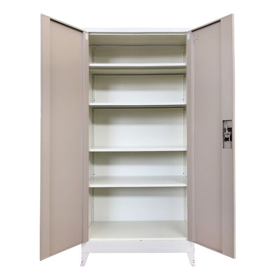 STEELEN Μεταλλική Ντουλάπα 70x40x181cm Πάχους 0.6mm/0.8mm (πάτωμα) Γαλβανιζέ με 4 Ράφια και Ρυθμιζόμενα Πόδια - 5 Αποθηκευτικοί Χώροι Taupe-Μπεζ