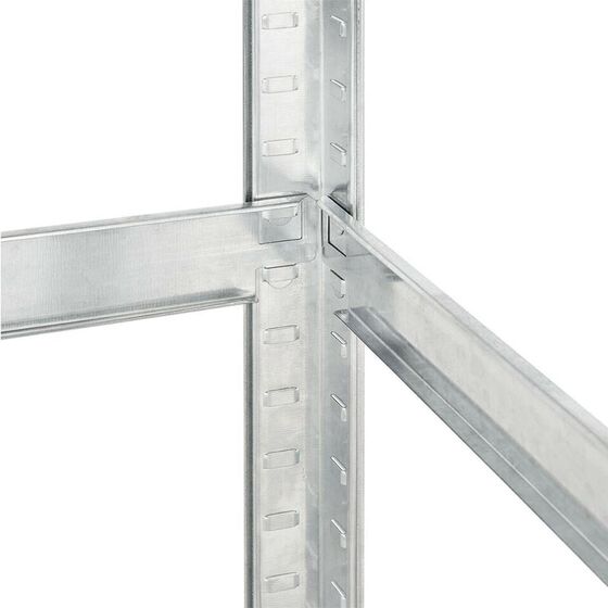 VESTA Μεταλλική Γαλβανιζέ Ραφιέρα Dexion 5όροφη 90x90x180cm με Μοριοσανίδες Πάχους 5mm 24.5kg Πάχος Δοκών 0.7mm MAX Αντοχή 875kg (175kg / Ράφι)