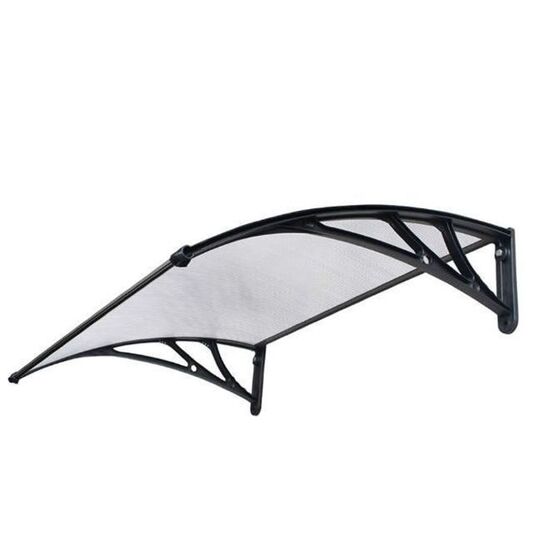 VESTA Στέγαστρο Πόρτας/Παραθύρου 150x100cm Πλαστικό ABS Αλουμίνιο Πάχους 1mm Πολυκαρμπονικό Πάνελ Πάχους 5mm 5.5kg Ανθρακί-Διάφανο