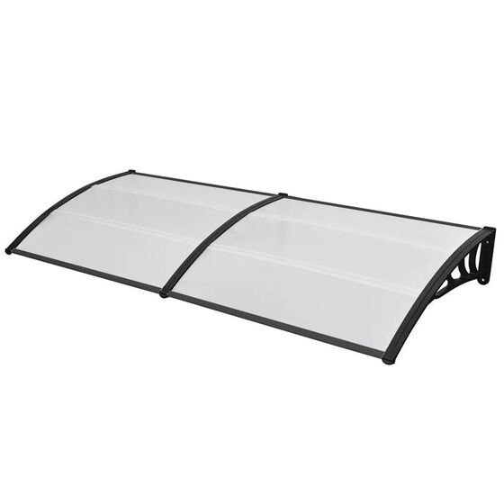 VESTA Στέγαστρο Πόρτας/Παραθύρου 200x80cm Πλαστικό ABS Αλουμίνιο Πάχους 1mm Πολυκαρμπονικό Πάνελ Πάχους 5mm 5.65kg Ανθρακί-Διάφανο