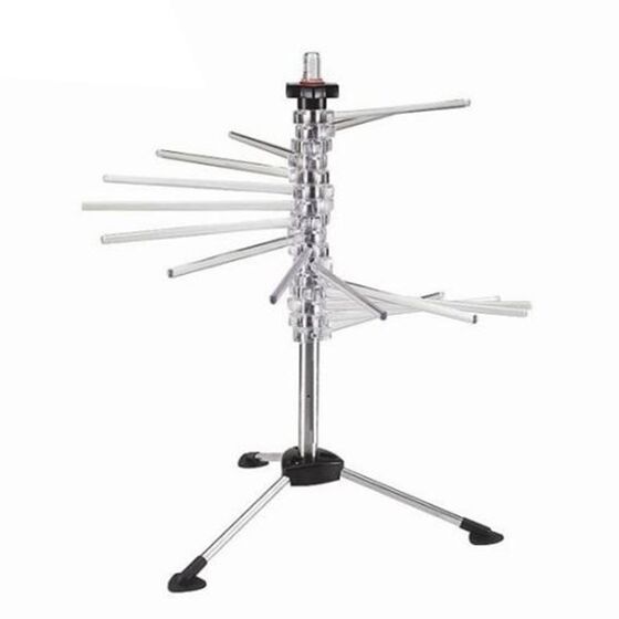 SHULE Στεγνωτήρι Ζυμαρικών Design με 16 Ράβδους MAX Αντοχή 2kg Βάση Ανοξείδωτο Ατσάλι (INOX)-Πλαστικοί Ράβδοι Διάφανο