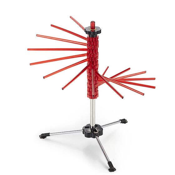 SHULE Στεγνωτήρι Ζυμαρικών Design με 16 Ράβδους MAX Αντοχή 2kg Βάση Ανοξείδωτο Ατσάλι (INOX)-Πλαστικοί Ράβδοι Κόκκινο