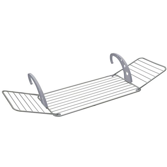 VESTA Απλώστρα Ρούχων Μπαλκονιού 175x55x29cm 100%Αλουμινίου-Πλαστικό MAX 18m Άπλώματος Αντοχή 12kg Βάρος 1.3kg Λευκό-Γκρί