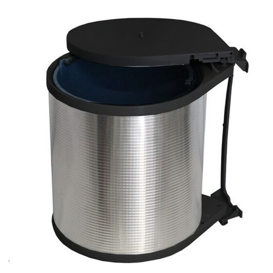 Κάδος Απορριμμάτων Αλουμινίου Ντουλαπιού Κουζίνας Εσωτερικός Ø26.5x32cm 13lt 1.1kg Ελλάδας