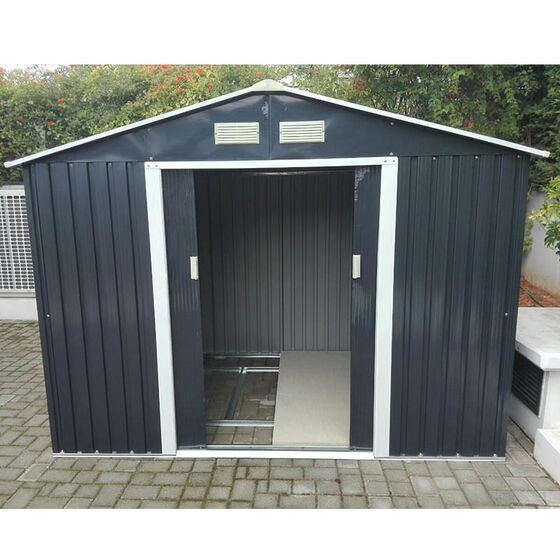 STEELEN Μεταλλική Αποθήκη Κήπου - Σπιτάκι Κήπου 321x421x205cm (10.5'x14') 12.8m² Γαλβανιζέ Polis Γκρι