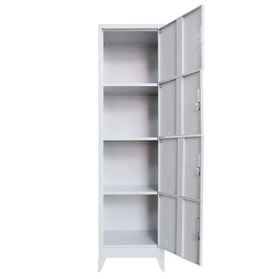STEELEN Μεταλλική Ντουλάπα-Φοριαμός (Locker) 50x45x190cm 4 Ντουλάπια Πάχος 0.4mm 24kg Γκρι Ανοικτό