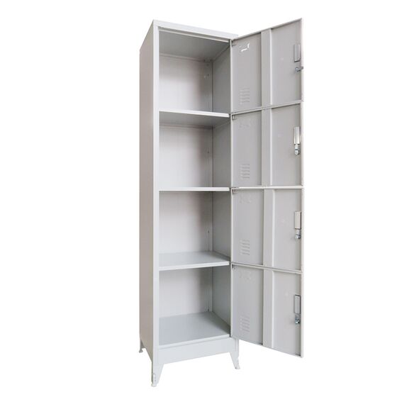 STEELEN Μεταλλική Ντουλάπα-Φοριαμός (Locker) 50x45x190cm 4 Ντουλάπια Πάχος 0.4mm 24kg Γκρι Ανοικτό