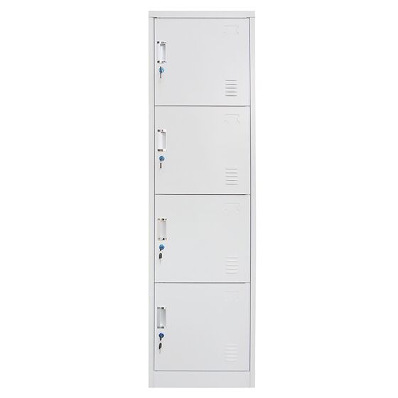 STEELEN Μεταλλική Ντουλάπα-Φοριαμός (Locker) 50x45x180cm 4 Ντουλάπια ΧΩΡΙΣ ΠΟΔΙΑ Πάχος 0.4mm 24kg Γκρι Ανοικτό