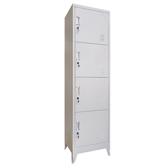 STEELEN Μεταλλική Ντουλάπα-Φοριαμός (Locker) 50x45x190cm 4 Ντουλάπια Πάχος 0.4mm 24kg Γκρι Ανοικτό