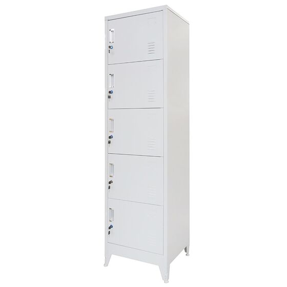 STEELEN Μεταλλική Ντουλάπα-Φοριαμός (Locker) 50x45x190cm 5 Ντουλάπια Πάχος 0.4mm 25kg Γκρι Ανοικτό