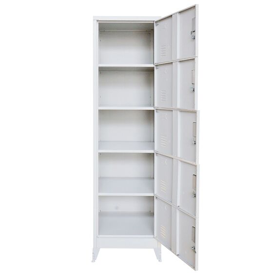 STEELEN Μεταλλική Ντουλάπα-Φοριαμός (Locker) 50x45x190cm 5 Ντουλάπια Πάχος 0.4mm 25kg Γκρι Ανοικτό