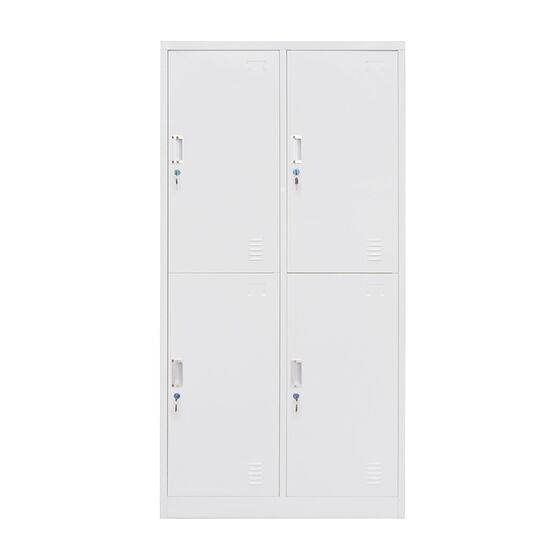 STEELEN Μεταλλική Ντουλάπα - Φοριαμός (Locker) 90x45x180cm 4 Θέσεων ΧΩΡΙΣ ΠΟΔΙΑ Πάχος 0.4mm 46kg Γκρι Ανοιχτό
