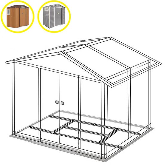 STEELEN Βάση-Πλαίσιο Δαπέδου Γαλβανιζέ Μέταλλο για την Αποθήκη-Σπιτάκι Κήπου 453.3001A & 453.5001A