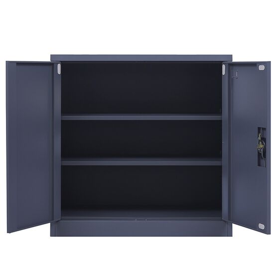 STEELEN Μεταλλική Ντουλάπα 90x45x91cm Πάχους 0.6mm/0.8mm (πάτωμα) Γαλβανιζέ με 2 Ράφια - 3 Αποθηκευτικοί Χώροι ΧΩΡΙΣ ΠΟΔΙΑ Ανθρακί Ματ