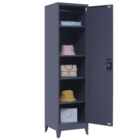 STEELEN Μεταλλική Ντουλάπα 50x45x191cm Πάχους 0.6mm/0.8mm (πάτωμα) Γαλβανιζέ με 4 Ράφια και Ρυθμιζόμενα Πόδια - 5 Αποθηκευτικοί Χώροι Ανθρακί Ματ