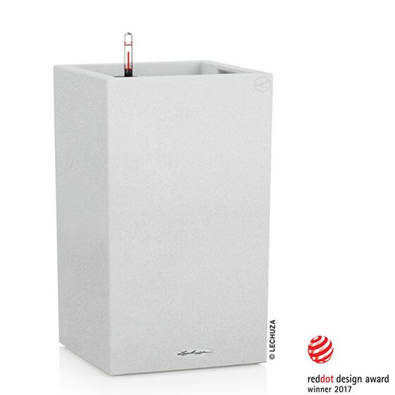 LECHUZA Canto Color Στήλη 40 Επιδαπέδια Γλάστρα 40x40x76cm Αυτοποτιζόμενη με Δοχείο QUARTZ WHITE Γερμανίας