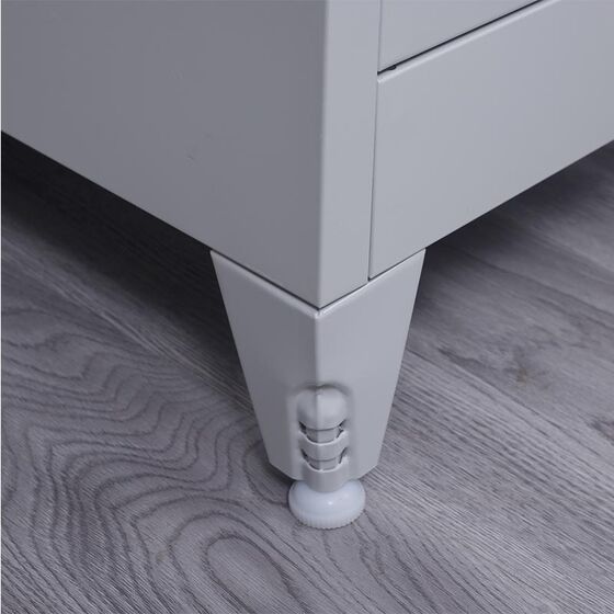 STEELEN Μεταλλική Ντουλάπα-Φοριαμός (Locker) 38x45x191cm Μονόφυλλη 23.5kg Πάχος 0.4mm Ανοικτό Γκρι 2 Ράφια- 3 Αποθηκευτικοί Χώροι 4 Ρυθμιζόμενα Πόδια