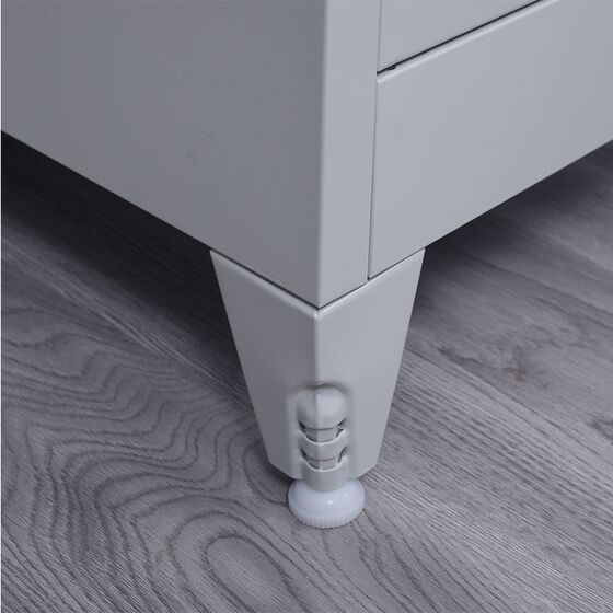 STEELEN Μεταλλική Ντουλάπα - Φοριαμός (Locker) 38x45x191cm 3 Θέσεων 18kg 4 Ρυθμιζόμενα Πόδια Πάχος 0.4mm Γκρι Ανοικτό