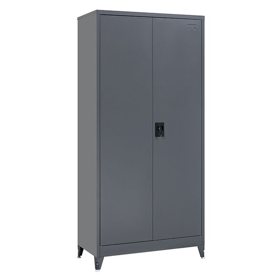 STEELEN Μεταλλική Ντουλάπα 70x40x181cm Πάχους 0.6mm/0.8mm (πάτωμα) Γαλβανιζέ με 4 Ράφια και Ρυθμιζόμενα Πόδια - 5 Αποθηκευτικοί Χώροι Ανθρακί Ματ