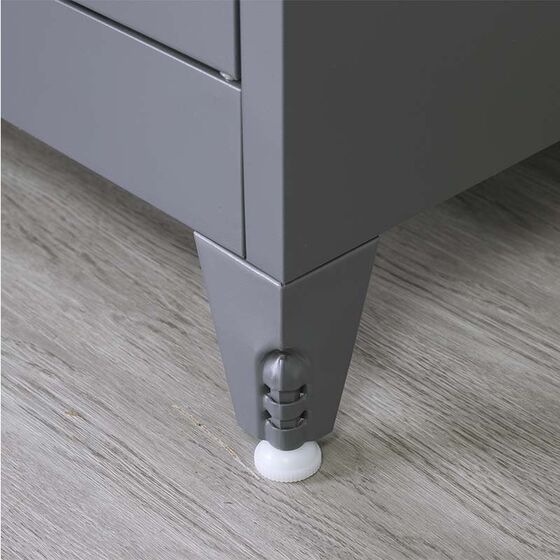 STEELEN Μεταλλική Ντουλάπα 70x40x181cm Πάχους 0.6mm/0.8mm (πάτωμα) Γαλβανιζέ με Χώρισμα και Ρυθμιζόμενα Πόδια - 5 Αποθηκευτικοί Χώροι Ανθρακί Ματ