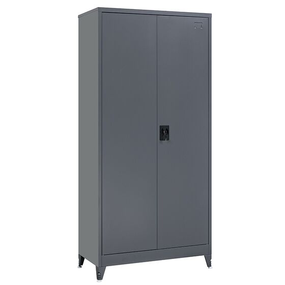 STEELEN Μεταλλική Ντουλάπα 70x40x181cm Πάχους 0.6mm/0.8mm (πάτωμα) Γαλβανιζέ με Χώρισμα και Ρυθμιζόμενα Πόδια - 5 Αποθηκευτικοί Χώροι Ανθρακί Ματ