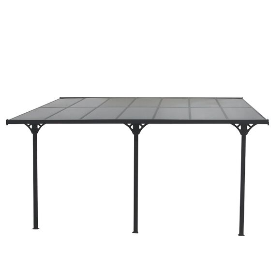 VESTA Στέγαστρο ΚήπουΒεράνταςΓκαράζ 435x300cm Αλουμίνιο Πάχους 0.8-1mm Πολυκαρμπονικό Πάνελ Πάχους 6mm Επιφάνεια 13,05m2 Ανθρακί-Διάφανο Ανθρακί