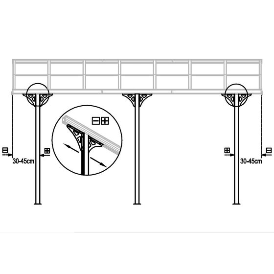 VESTA Στέγαστρο ΚήπουΒεράνταςΓκαράζ 435x300cm Αλουμίνιο Πάχους 0.8-1mm Πολυκαρμπονικό Πάνελ Πάχους 6mm Επιφάνεια 13,05m2 Ανθρακί-Διάφανο Ανθρακί