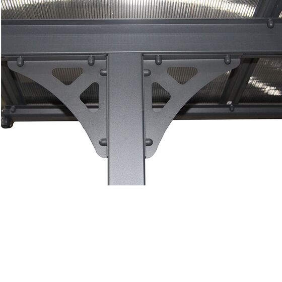 VESTA Στέγαστρο ΚήπουΒεράνταςΓκαράζ 435x300cm Αλουμίνιο Πάχους 0.8-1mm Πολυκαρμπονικό Πάνελ Πάχους 6mm Επιφάνεια 13,05m2 Ανθρακί-Διάφανο Ανθρακί