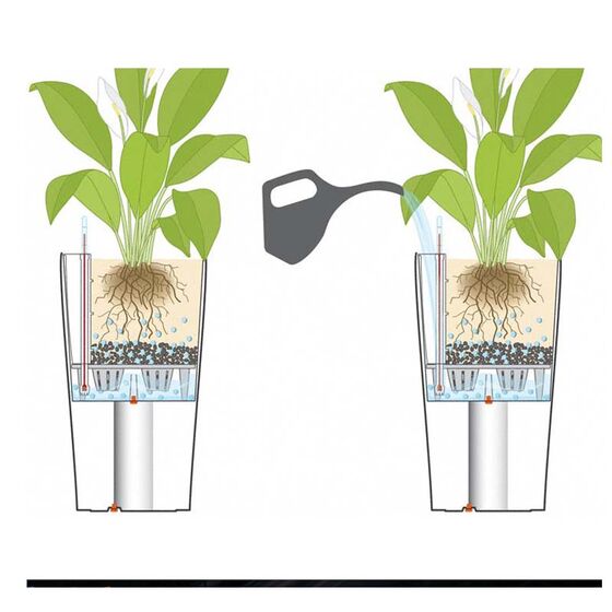 LECHUZA CILINDRO 23 Επιδαπέδια Γλάστρα Ø23x41cm Αυτοποτιζόμενη με Δοχείο Φύτευσης SAND BROWN Γερμανίας