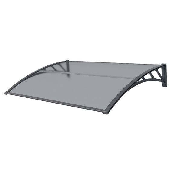 VESTA Στέγαστρο Πόρτας/Παραθύρου 100x80cm Πλαστικό ABS Αλουμίνιο Πάχους 1mm Πολυκαρμπονικό Πάνελ Πάχους 5mm 3.73kg Ανθρακί-Διάφανο Ανθρακί