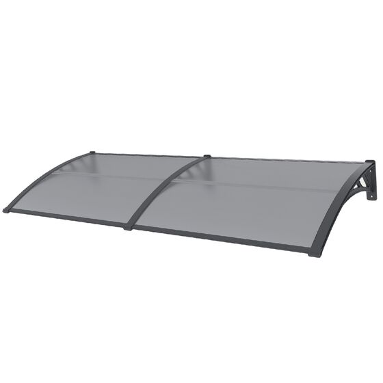 VESTA Στέγαστρο Πόρτας/Παραθύρου 200x80cm Πλαστικό ABS Αλουμίνιο Πάχους 1mm Πολυκαρμπονικό Πάνελ Πάχους 5mm 5.65kg Ανθρακί-Διάφανο Ανθρακί