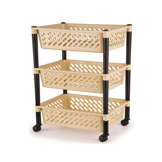 Τρόλεϊ Τροφίμων 39x30x62cm 3όροφο 1.4kg Πλαστικό με Ρόδες Γκρί-ΜαύροΤρόλεϊ Τροφίμων 39x30x62cm 3όροφο 1.4kg Πλαστικό με Ρόδες Μπεζ-Μαύρο