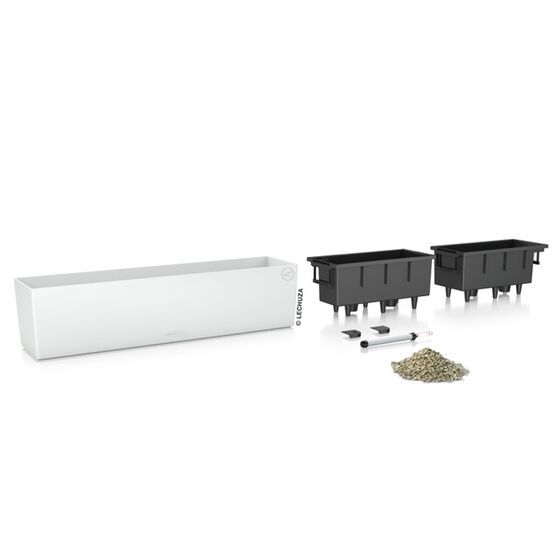 LECHUZA Balconera Color80 Ζαρντινιέρα 79x19x19cm Αυτοποτιζόμενη με 2 Δοχεία Φύτευσης Petrol Blue Γερμανίας