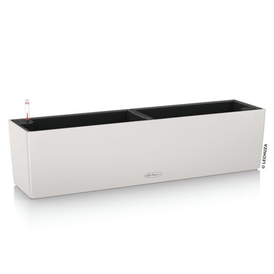 LECHUZA Balconera Color80 Ζαρντινιέρα 79x19x19cm Αυτοποτιζόμενη με 2 Δοχεία Φύτευσης Light Grey Γερμανίας