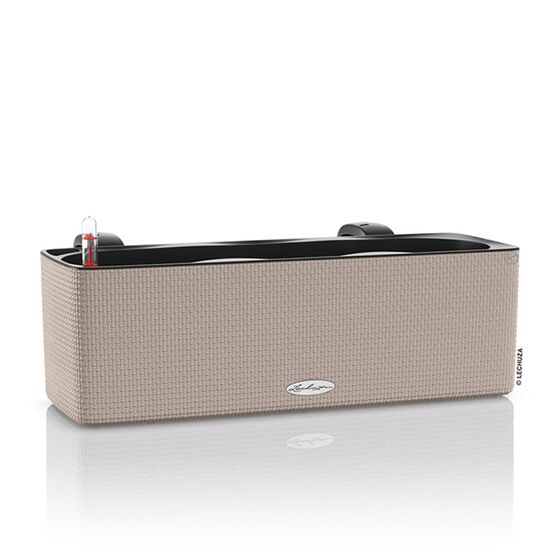 LECHUZA Cube Color Triple Ζαρντινιέρα-Κασπώ 40x14x13.5cm Αυτοποτιζόμενη με Εσωτερικό Δοχείο Sand Brown Γερμανίας