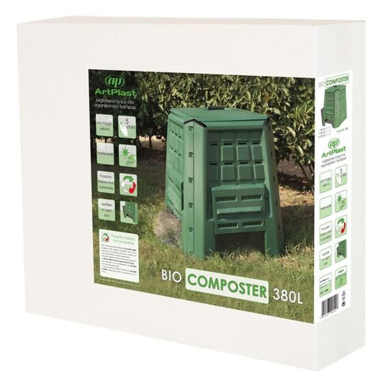 Κομποστοποιητής-Κάδος Κομποστοποίησης 380lt Πλαστικός Κήπου 75x75x80cm Μαύρος BIO Composter ARTPLAST Ιταλίας