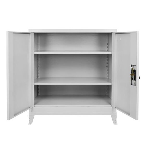 STEELEN Μεταλλική Ντουλάπα 100x45x101cm Πάχους 0.6mm/0.8mm (πάτωμα) Γαλβανιζέ με 2 Ράφια και Ρυθμιζόμενα Πόδια - 3 Αποθηκευτικοί Χώροι