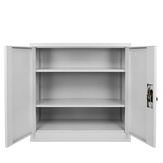 STEELEN Μεταλλική Ντουλάπα 80x45x90cm Πάχους 0.6mm/0.8mm (πάτωμα) ΧΩΡΙΣ ΠΟΔΙΑ Γαλβανιζέ με 2 Ράφια - 3 Αποθηκευτικοί Χώροι