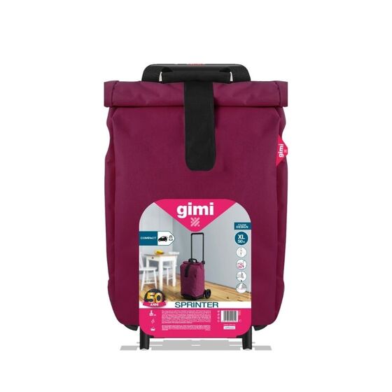 GIMI Ιταλίας Καρότσι Λαϊκής XL 50lt Μεταλλικό με Τσάντα Πολυεστέρα Τηλεσκοπικό Χερούλι Αντοχής 30kg SPRINTER VIOLET Μωβ